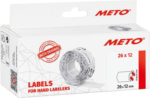 METO Preis-Etiketten 9506163 Permanent haftend Etiketten-Breite: 26mm Etiketten-Höhe: 12mm Weiß 1St.