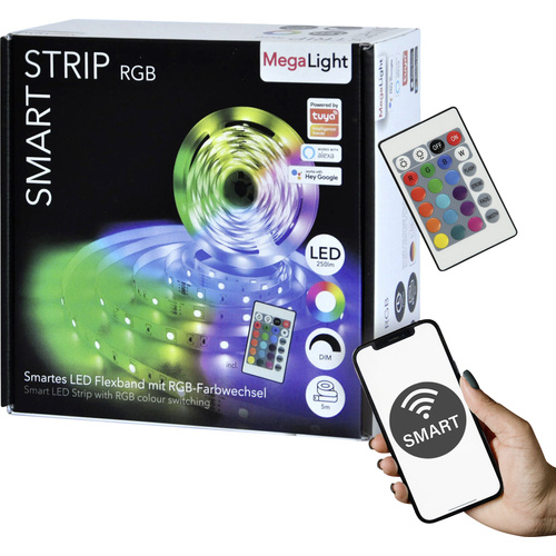 MegaLight LED-Stripe Smart 5m RGB LED fest eingebaut 24W RGB | voelkner | LED-Stripes
