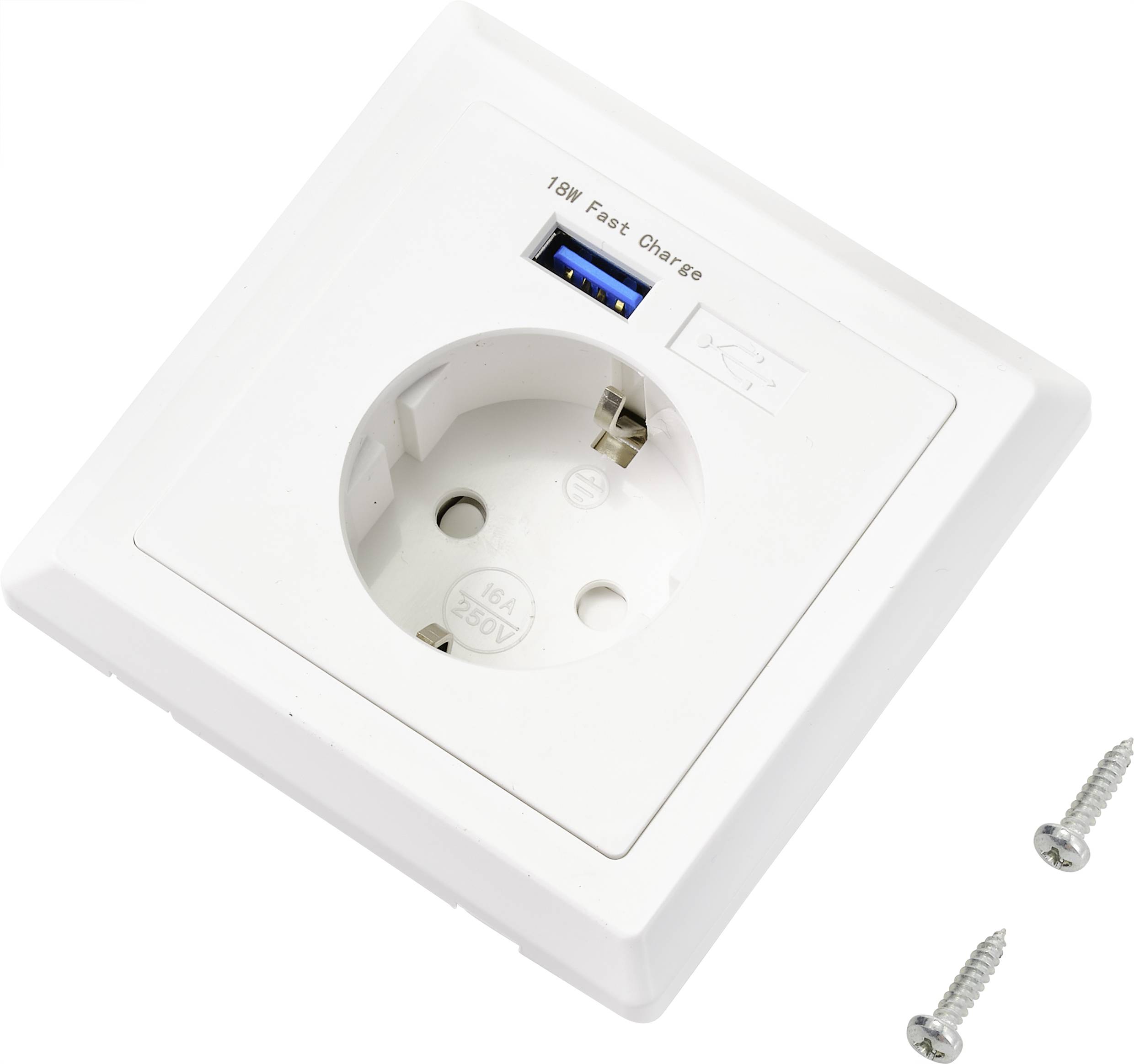 Sygonix SY-4777292 Einbau-Steckdose mit USB Weiß