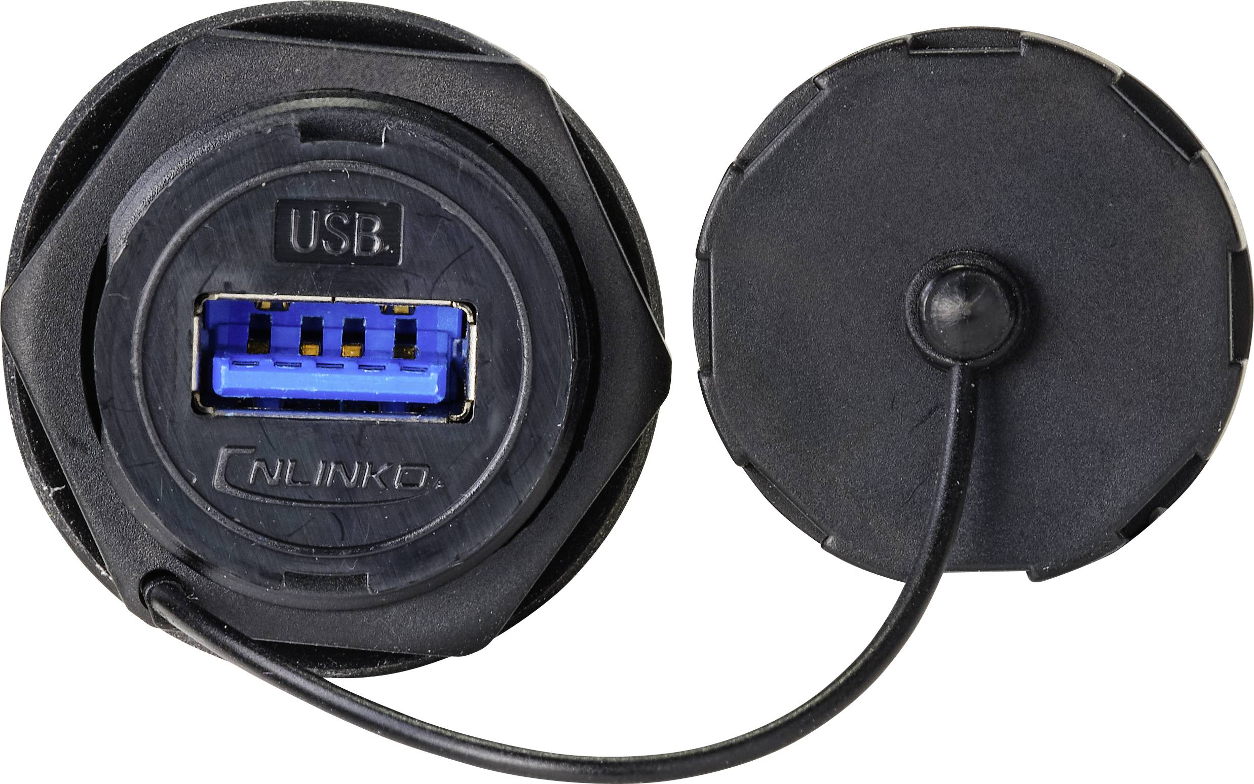 TRU COMPONENTS USB-Einbaubuchse 3.0 Typ A Buchse, Einbau 50cm IP67 Inhalt: 1St.