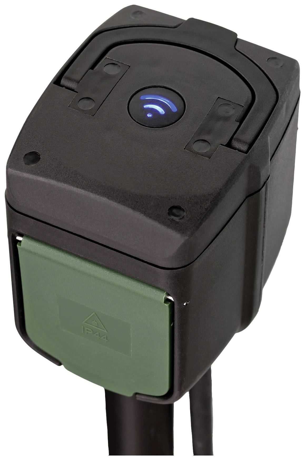 Brennenstuhl 1154540600 Gartensteckdose 2fach Schwarz mit Erdspieß, per App steuerbar