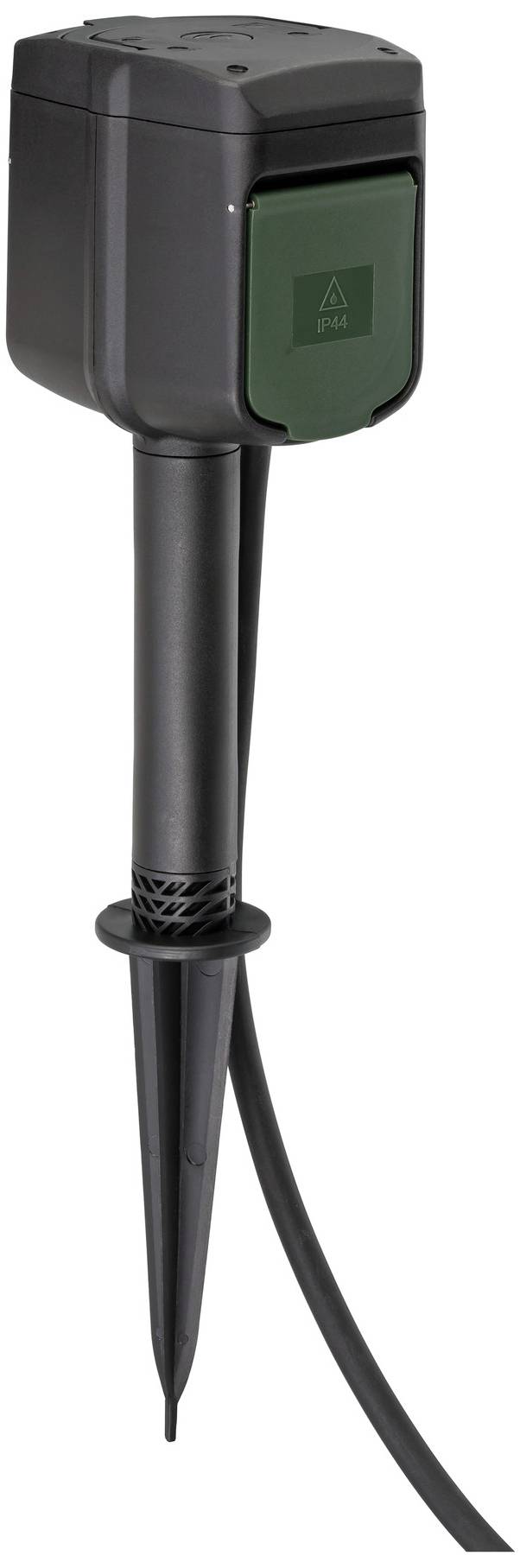 Brennenstuhl 1154540601 Gartensteckdose 2fach Schwarz mit Erdspieß, per App steuerbar