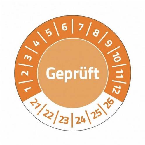 Avery-Zweckform 6954-2021 Prüfplakette  Geprüft  2021-2026 Orange Folie selbstklebend (Ø) 30mm 30