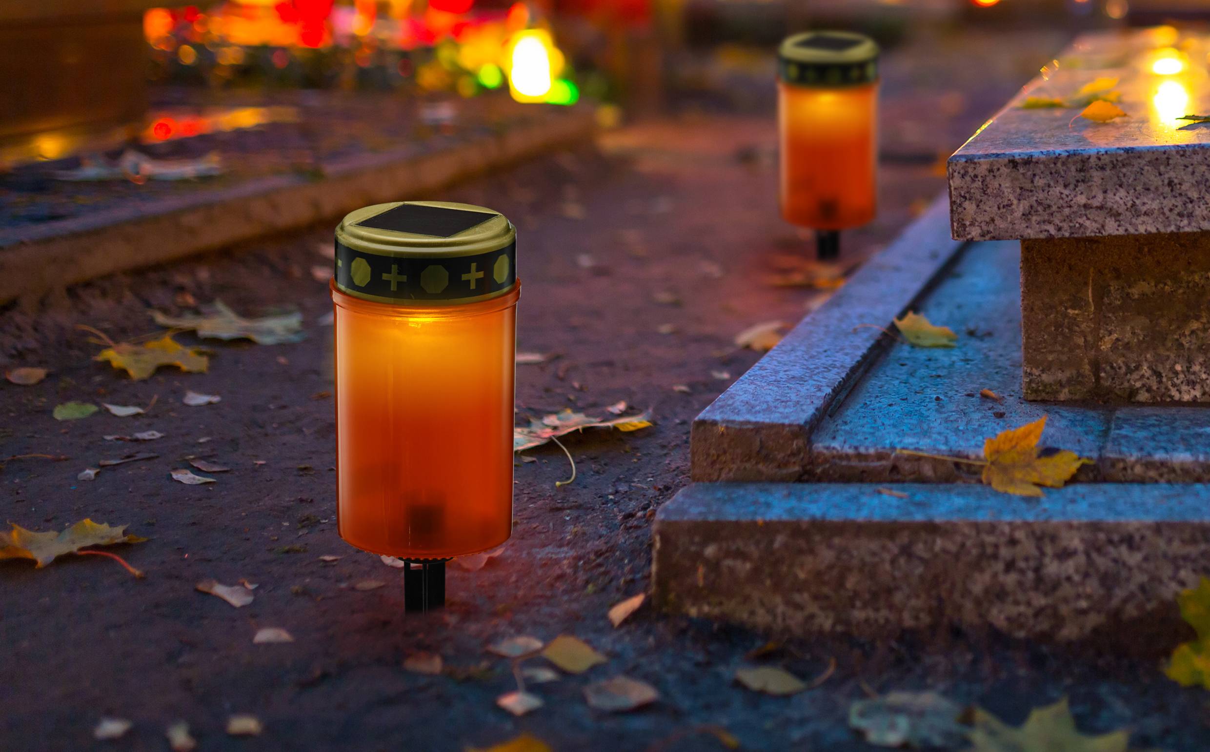 WS-SGR02 Solar-Grablicht LED 0.06W Gelb Rot