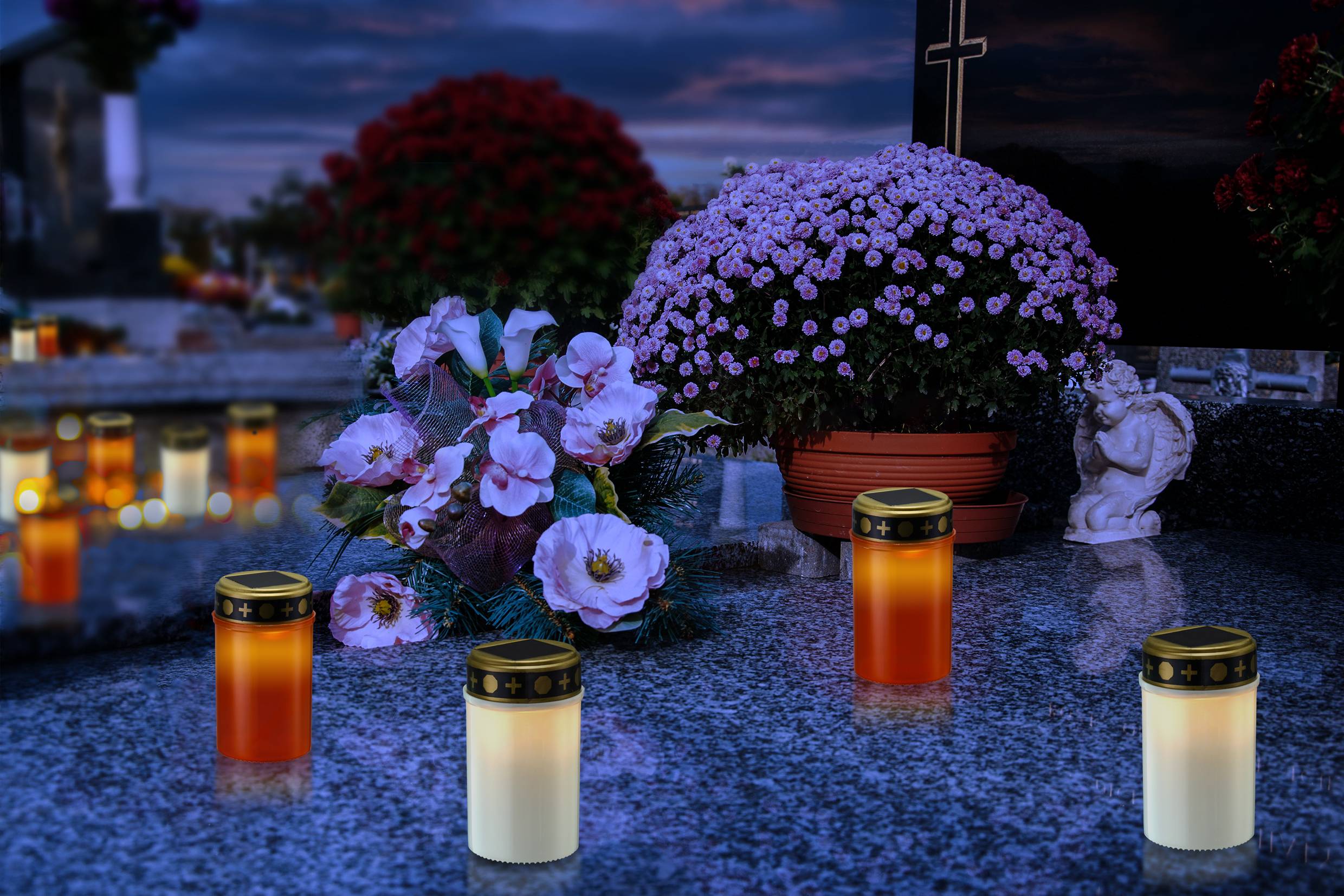 WS-SGR01 Solar-Grablicht LED 0.06W Gelb Rot