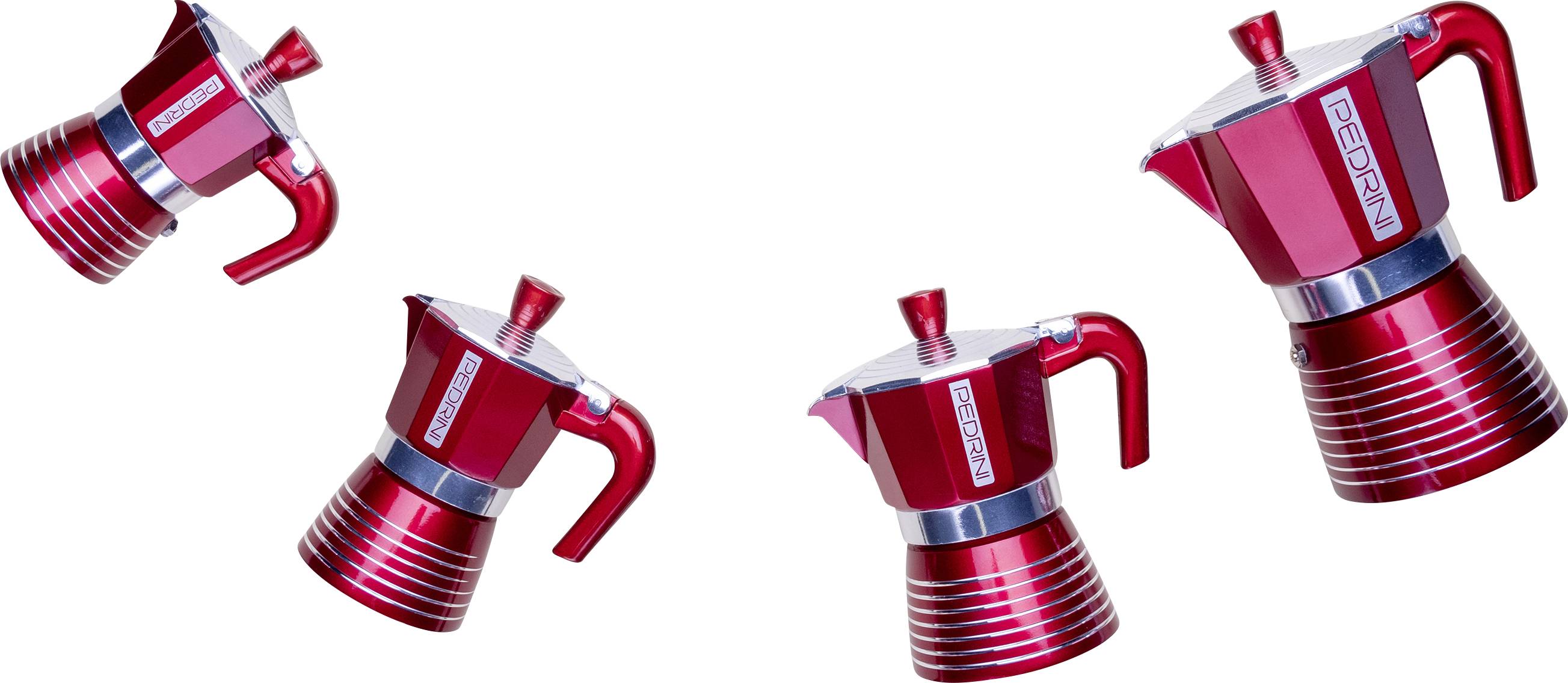 Pedrini Infinity Espressokocher Rot Fassungsvermögen Tassen=2