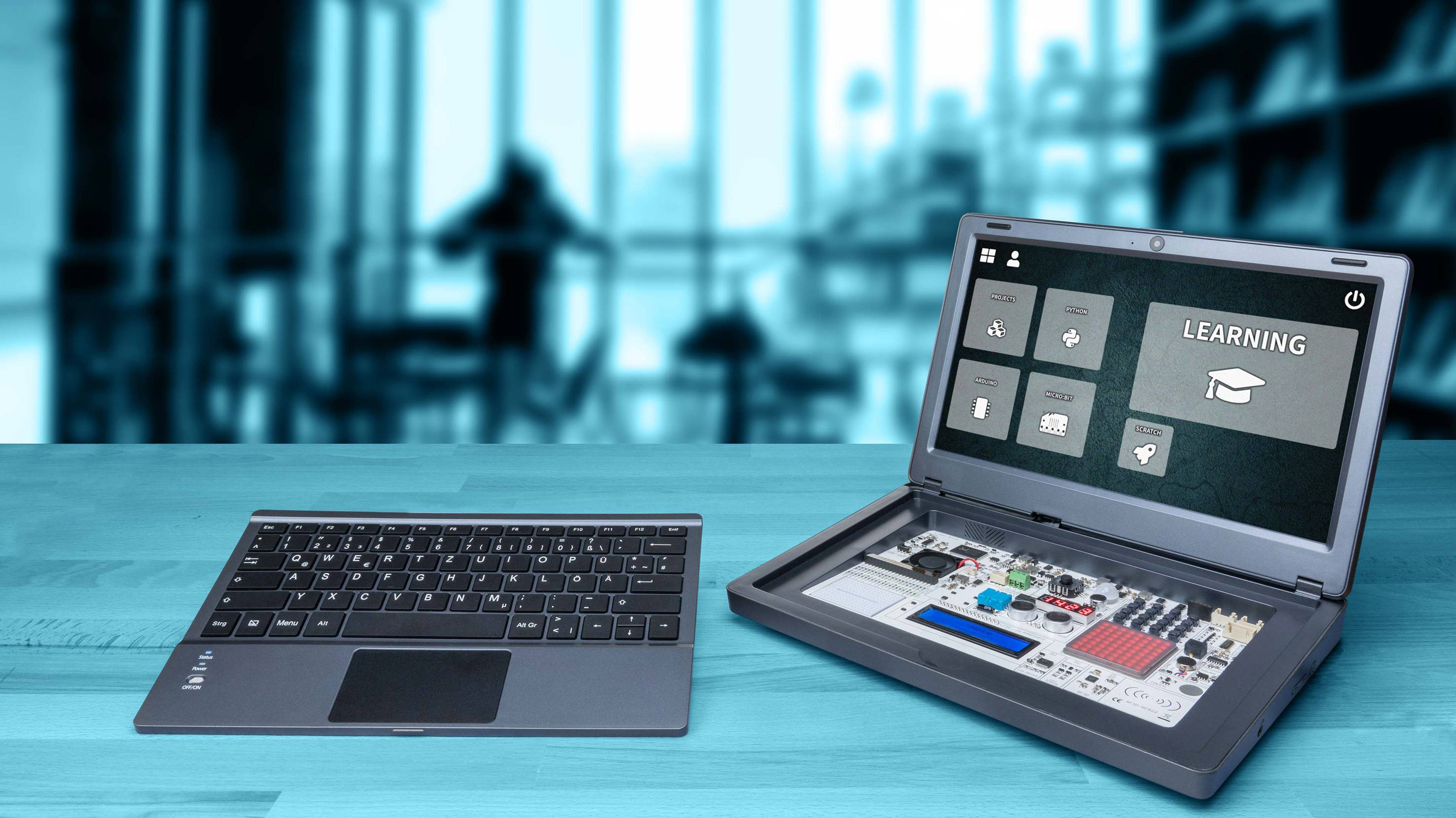 Joy-it RB-JoyPi-Note Education Bundle Raspberry Pi® 4 B 4GB 4 x 1.5GHz inkl. Aufbewahrungskoffer, inkl. Netzteil