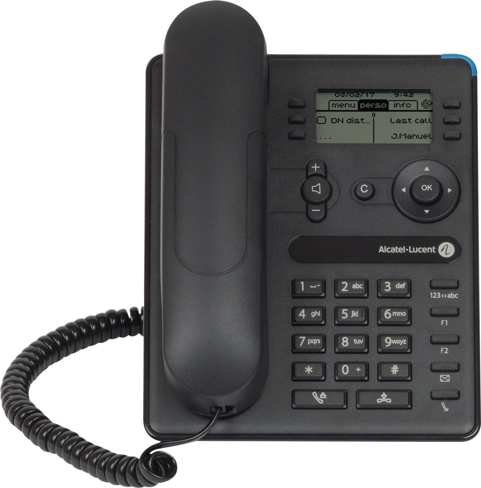 Alcatel-Lucent Enterprise 8008 Schnurgebundenes Telefon, VoIP schwarz-weiß Display Grau
