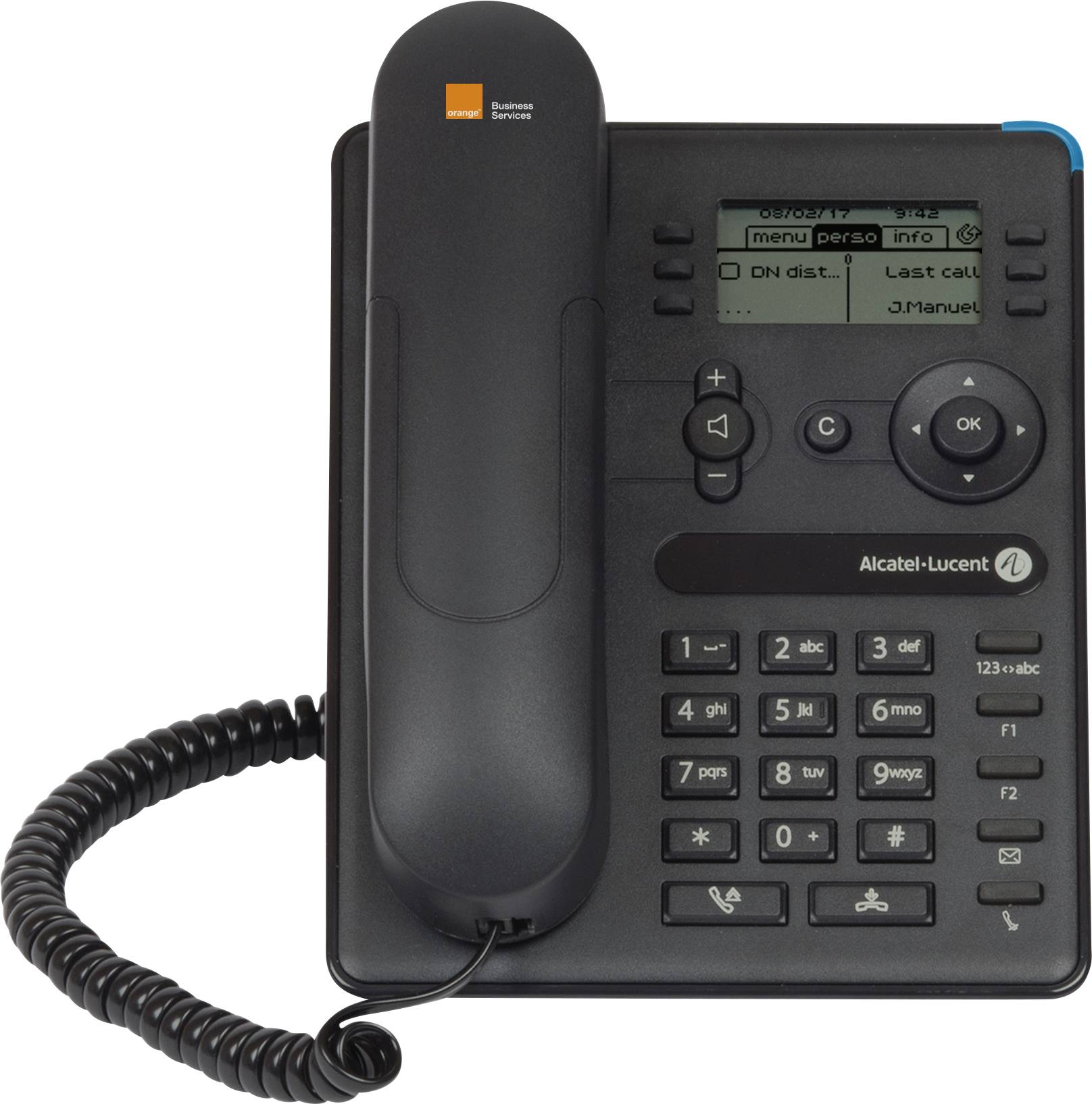 Alcatel-Lucent Enterprise 8008 Schnurgebundenes Telefon, VoIP schwarz-weiß Display Grau