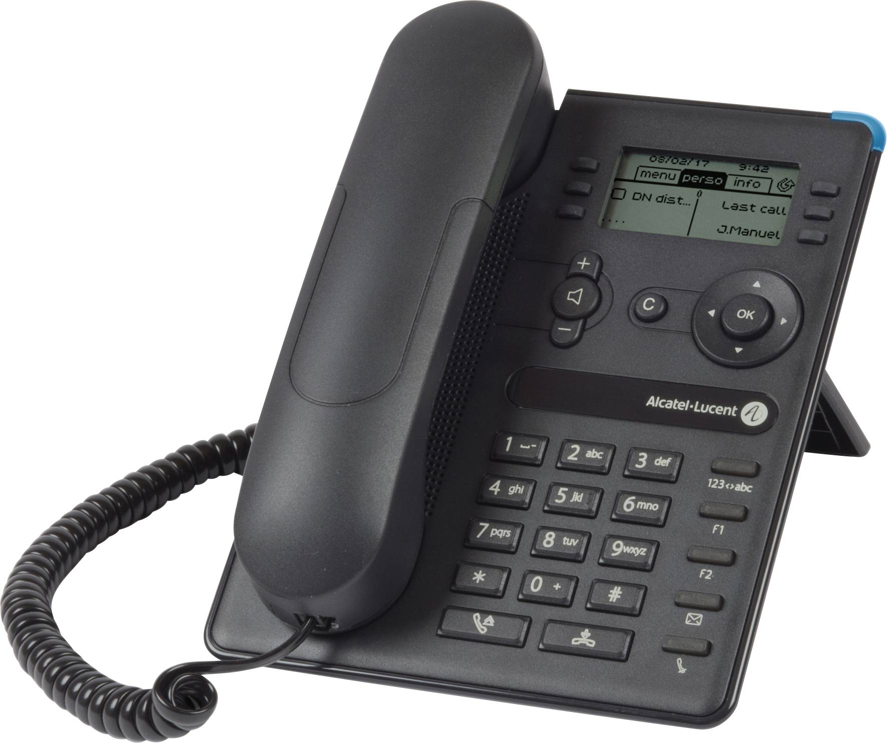 Alcatel-Lucent Enterprise 8008 Schnurgebundenes Telefon, VoIP schwarz-weiß Display Grau