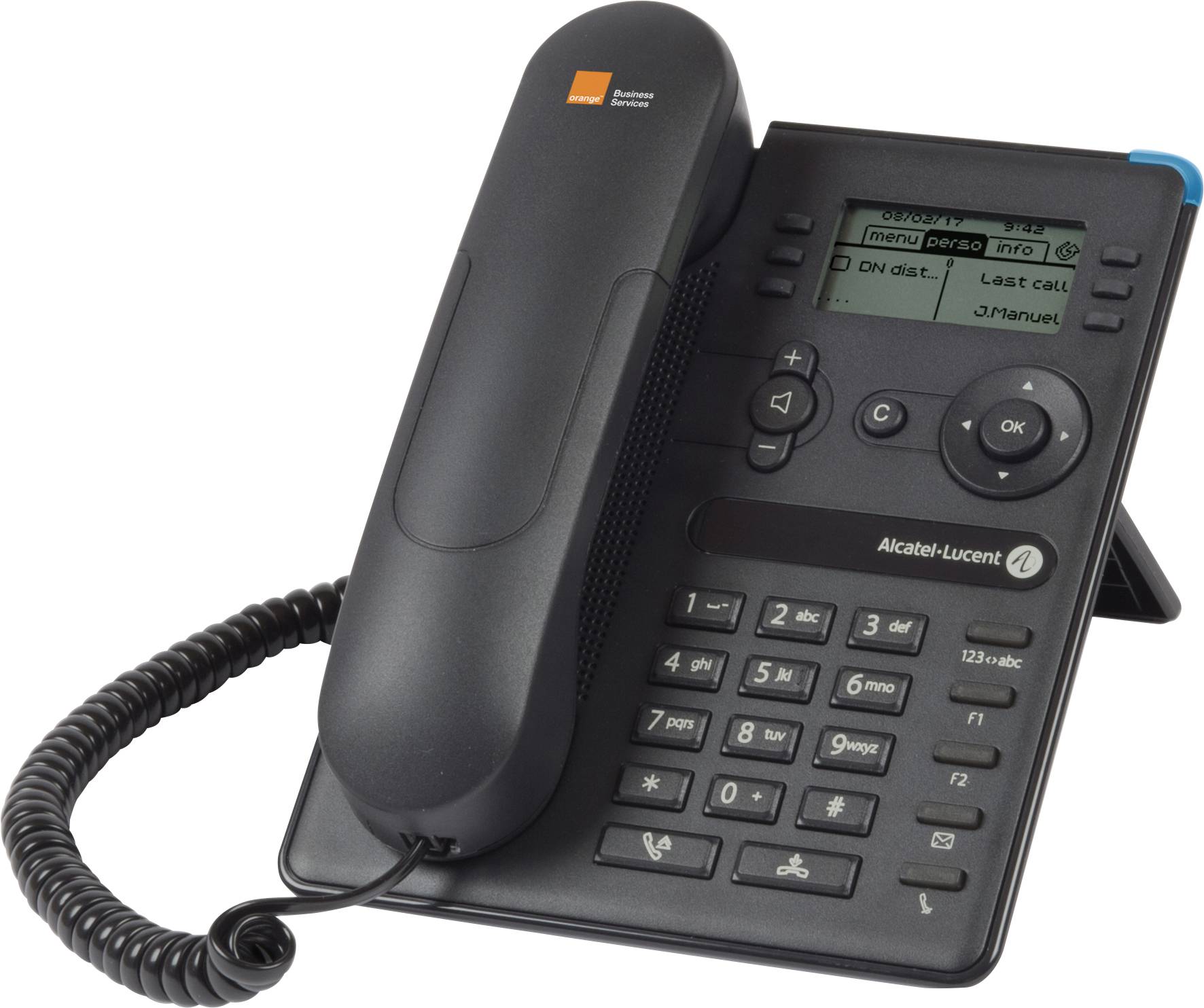 Alcatel-Lucent Enterprise 8008 Schnurgebundenes Telefon, VoIP schwarz-weiß Display Grau