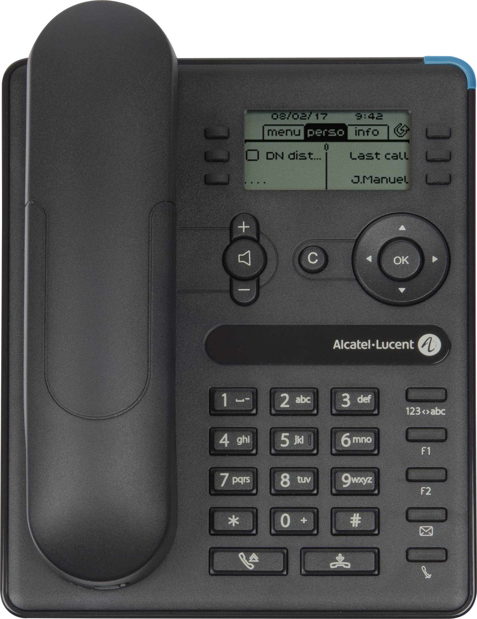 Alcatel-Lucent Enterprise 8008 Schnurgebundenes Telefon, VoIP schwarz-weiß Display Grau