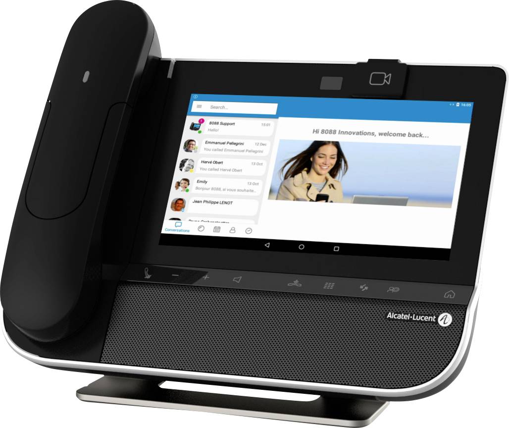 Alcatel-Lucent Enterprise 8088 Schnurgebundenes Telefon, VoIP Touch-Farbdisplay Schwarz