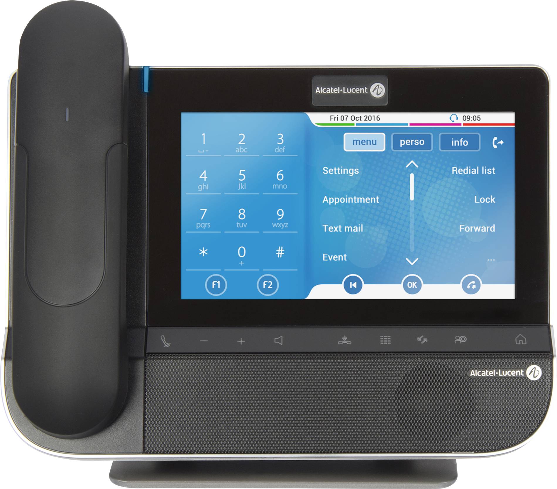 Alcatel-Lucent Enterprise 8088 Schnurgebundenes Telefon, VoIP Touch-Farbdisplay Schwarz