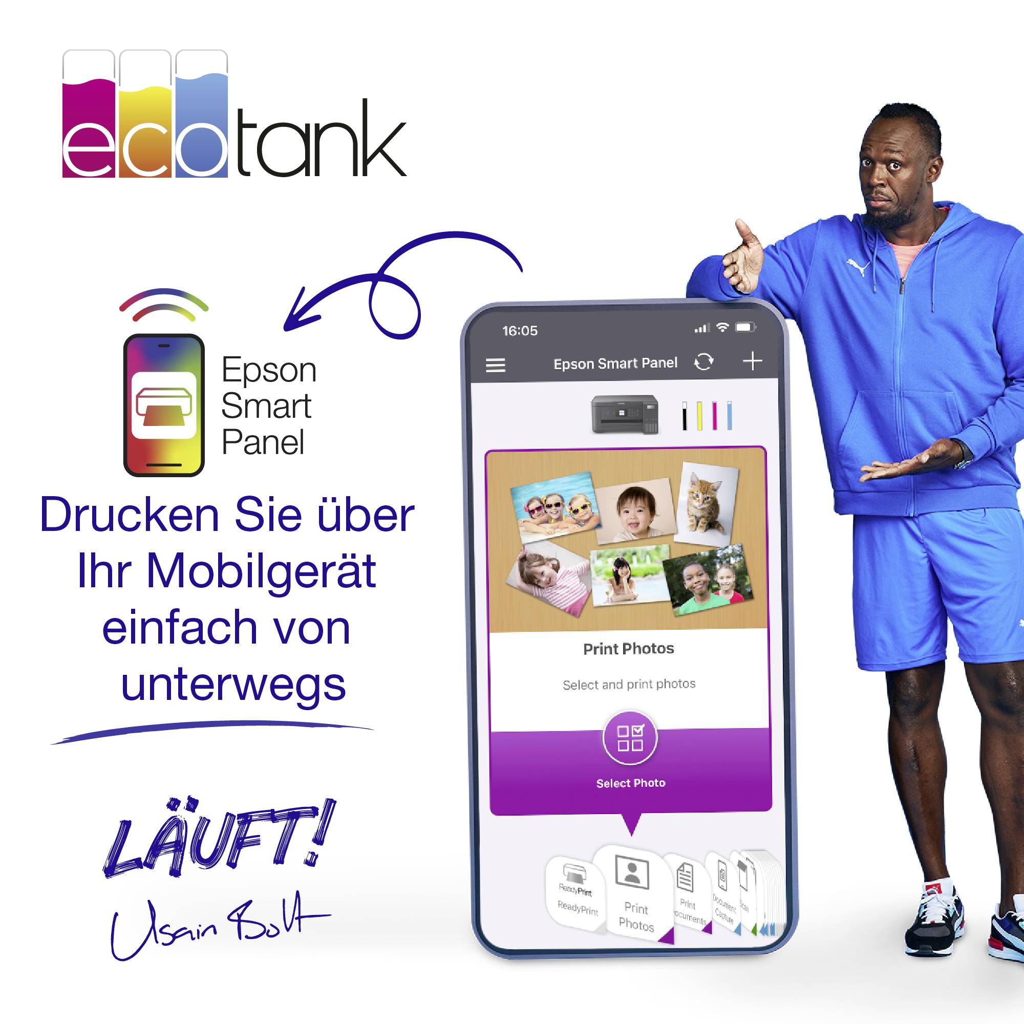 Epson EcoTank ET-8550 Multifunktionsdrucker Tintenstrahl Farbe A4, A3 Drucker, Scanner, Kopierer Duplex, Tintentank-System, LAN, USB, WLAN