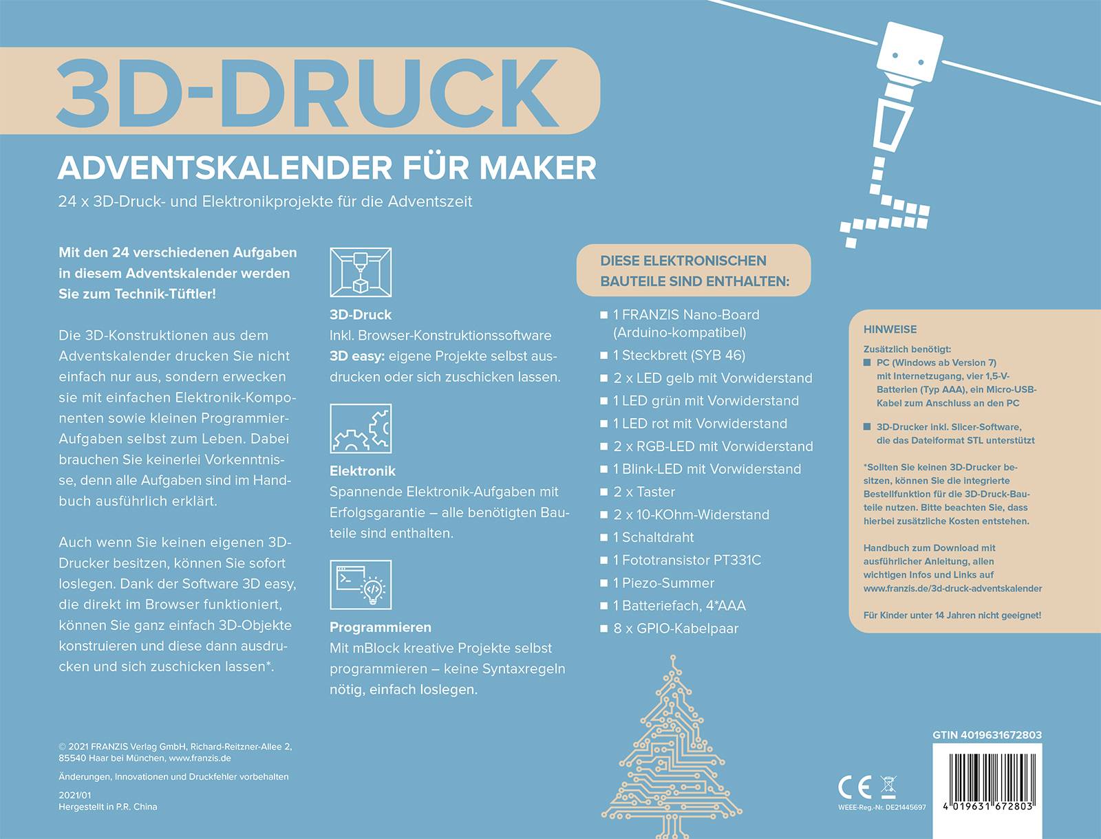 Franzis Verlag 3D-Druck Informatik & Technik, Technik, Elektronik Adventskalender