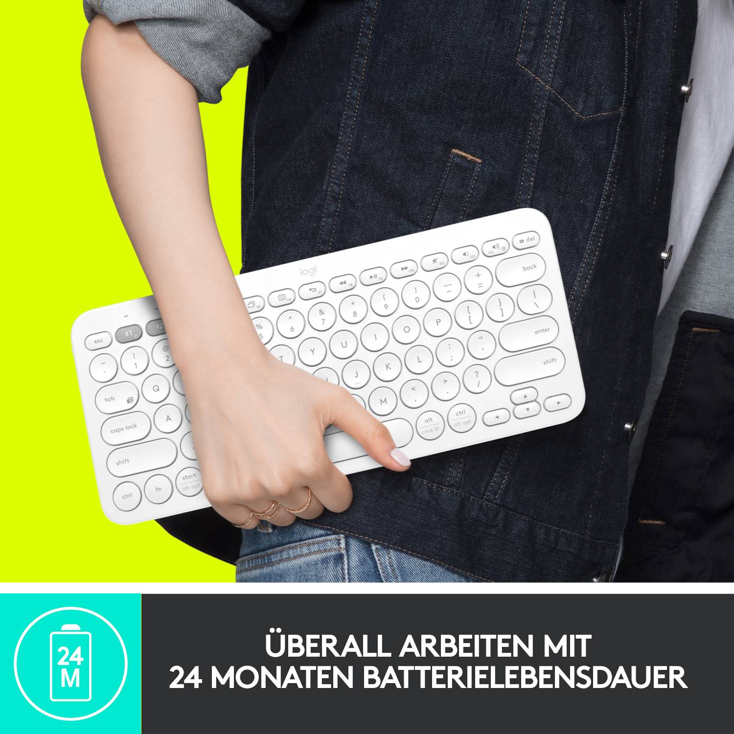 Logitech K380 Multi-Device Bluetooth® Keyboard Bluetooth® Tastatur Deutsch, QWERTZ Weiß