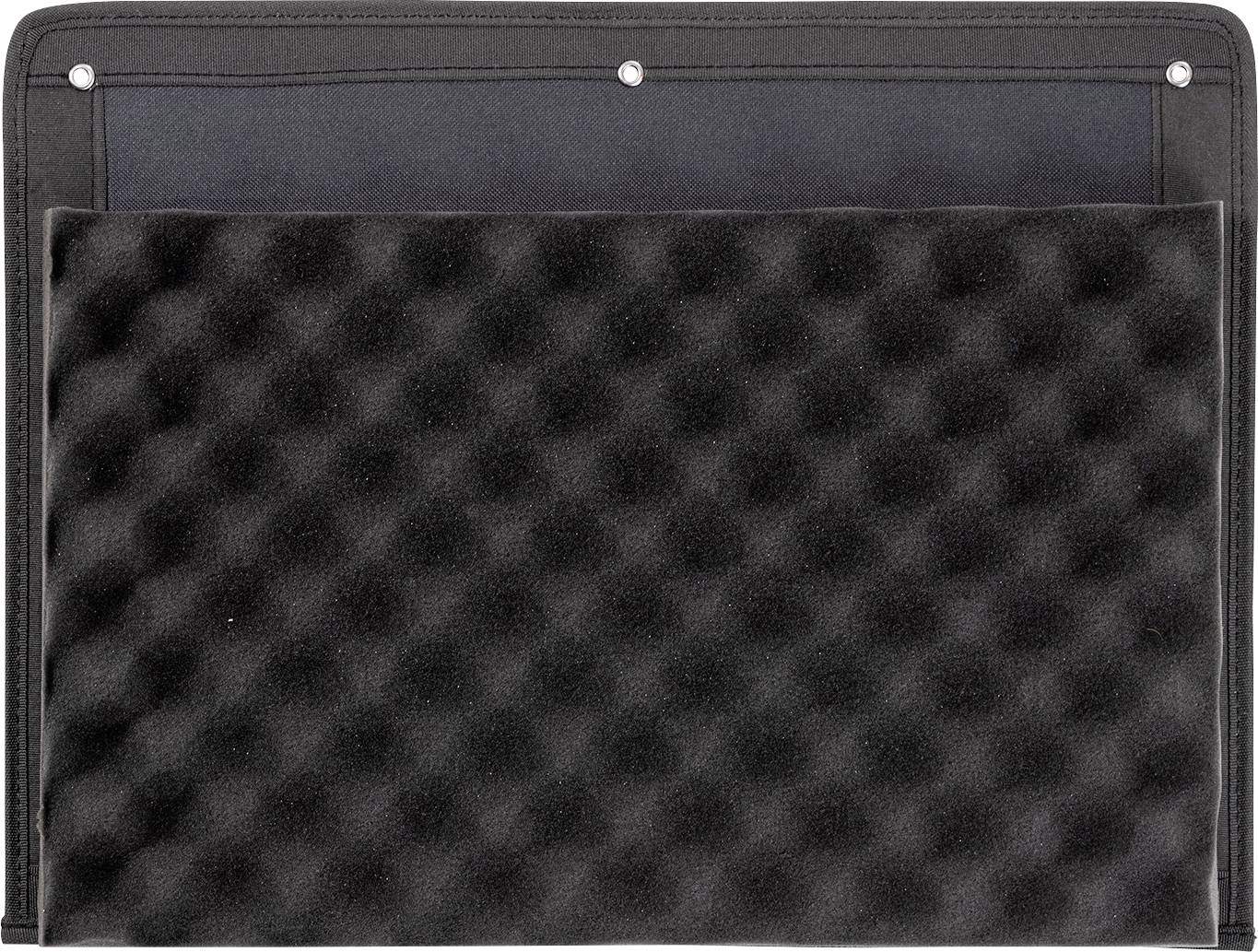 Schwarzer Koffer mit schaumstoffgefüttertem Innenraum für den sicheren Transport empfindlicher Gegenstände.