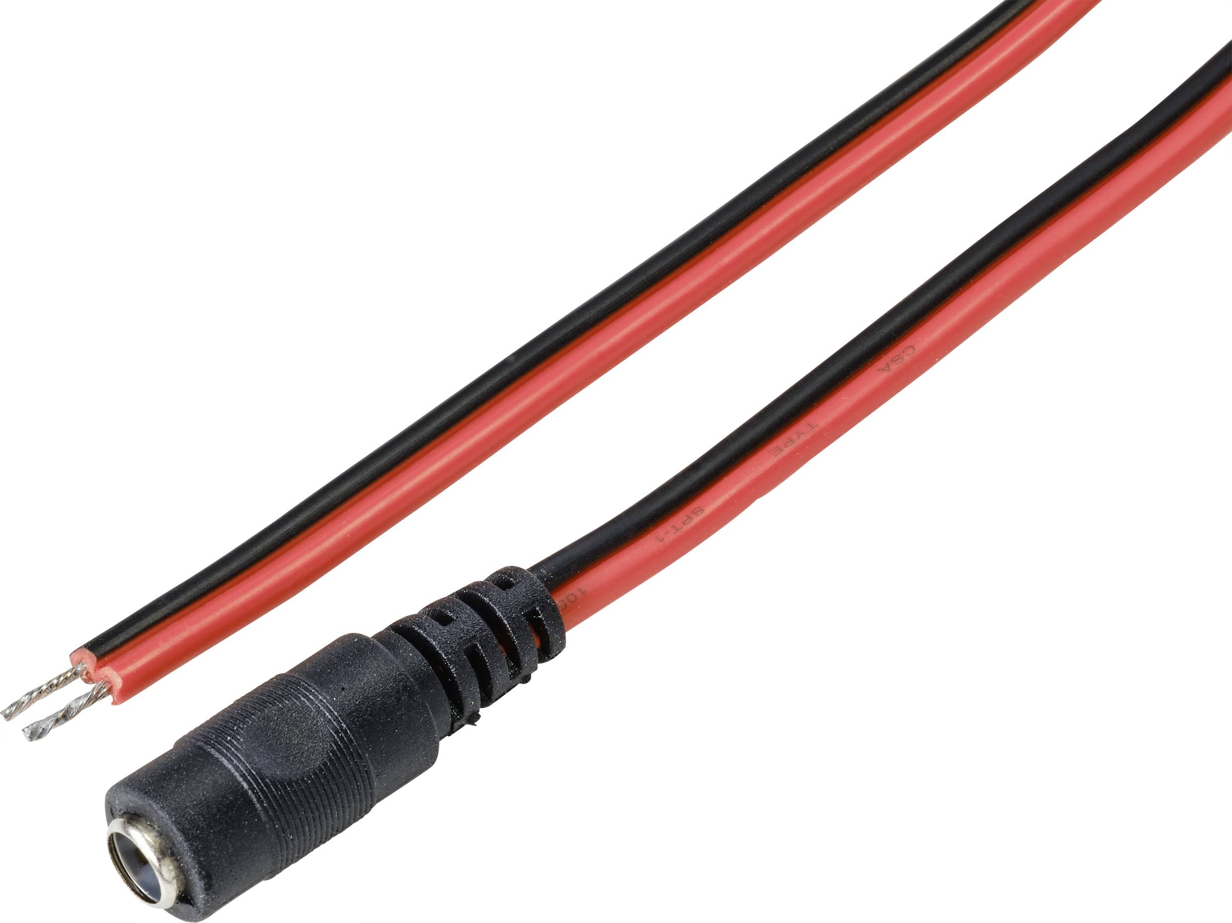 TRU COMPONENTS TC-9556656 Niedervolt-Anschlusskabel Niedervolt-Buchse - offene Kabelenden 5.5 mm 2.