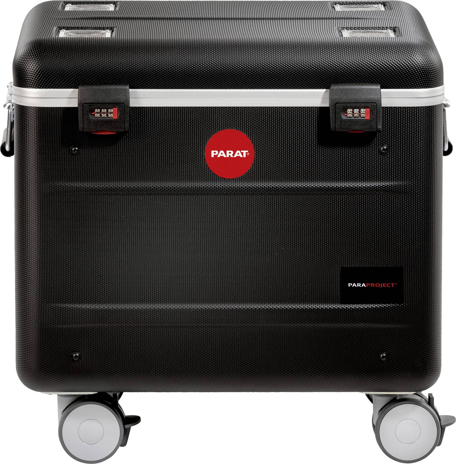 'PARAT' rollbarer Transportkoffer mit stabilen Seiten, Metallgriffe und Zahlenschlösser. Ideal für sicheren Transport von Ausrüstung.