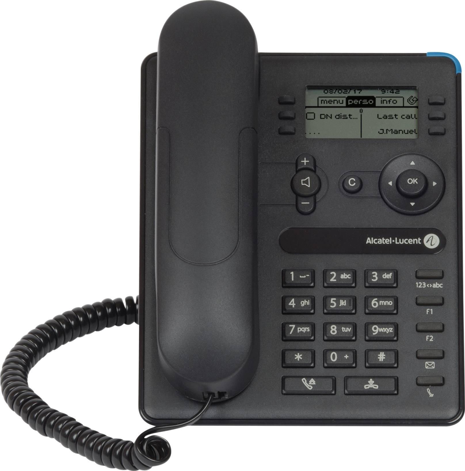 Alcatel-Lucent Enterprise 8008G Schnurgebundenes Telefon, VoIP schwarz-weiß Display Grau