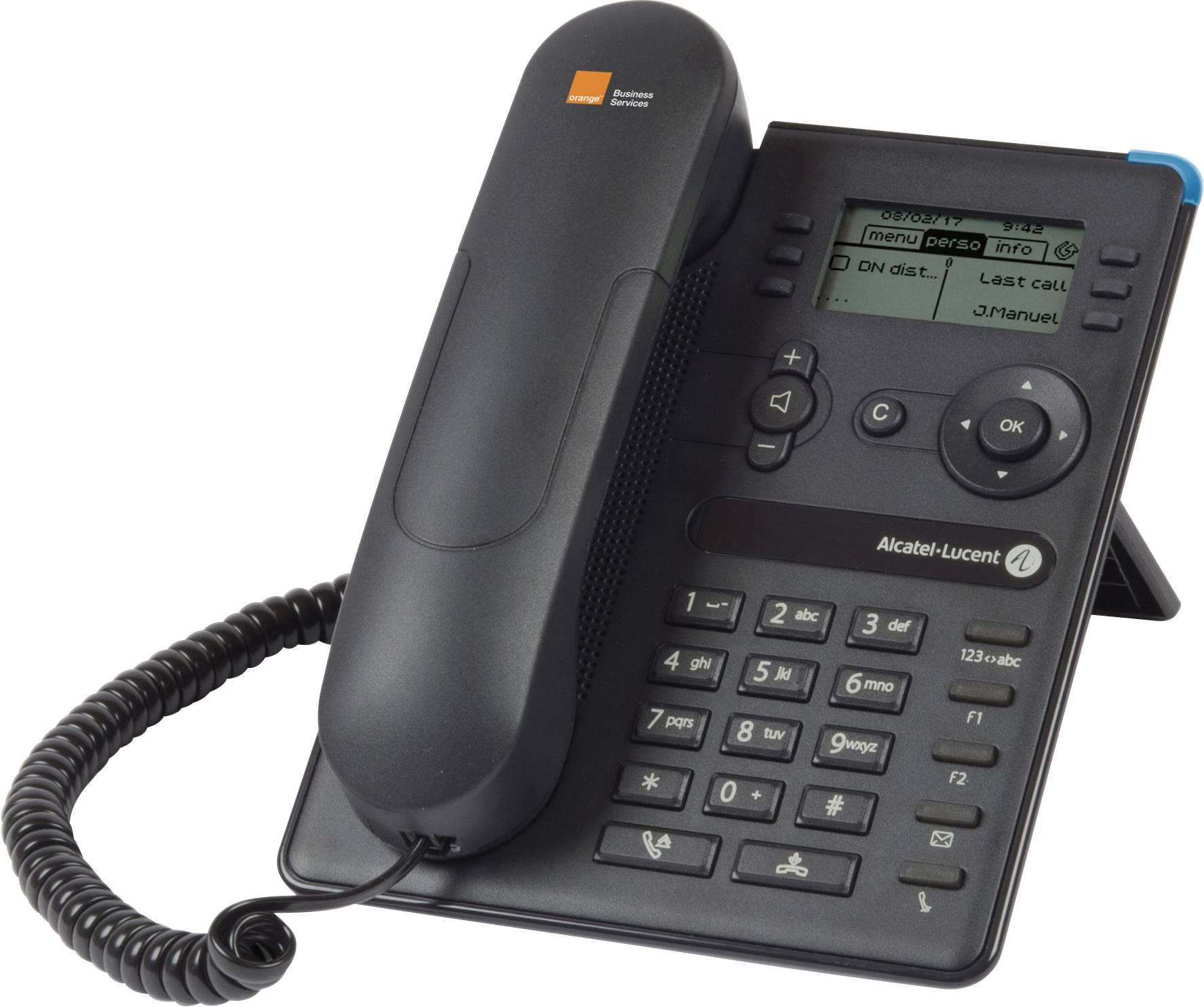 Alcatel-Lucent Enterprise 8008G Schnurgebundenes Telefon, VoIP schwarz-weiß Display Grau