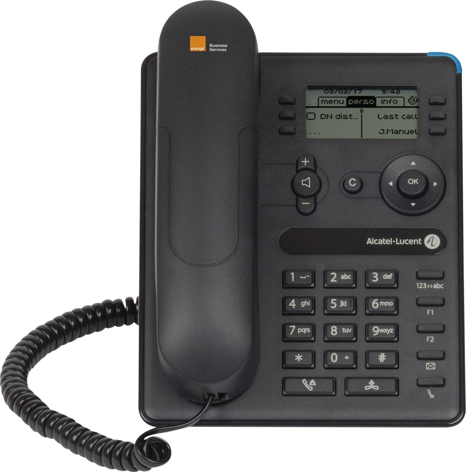 Alcatel-Lucent Enterprise 8008G Schnurgebundenes Telefon, VoIP schwarz-weiß Display Grau