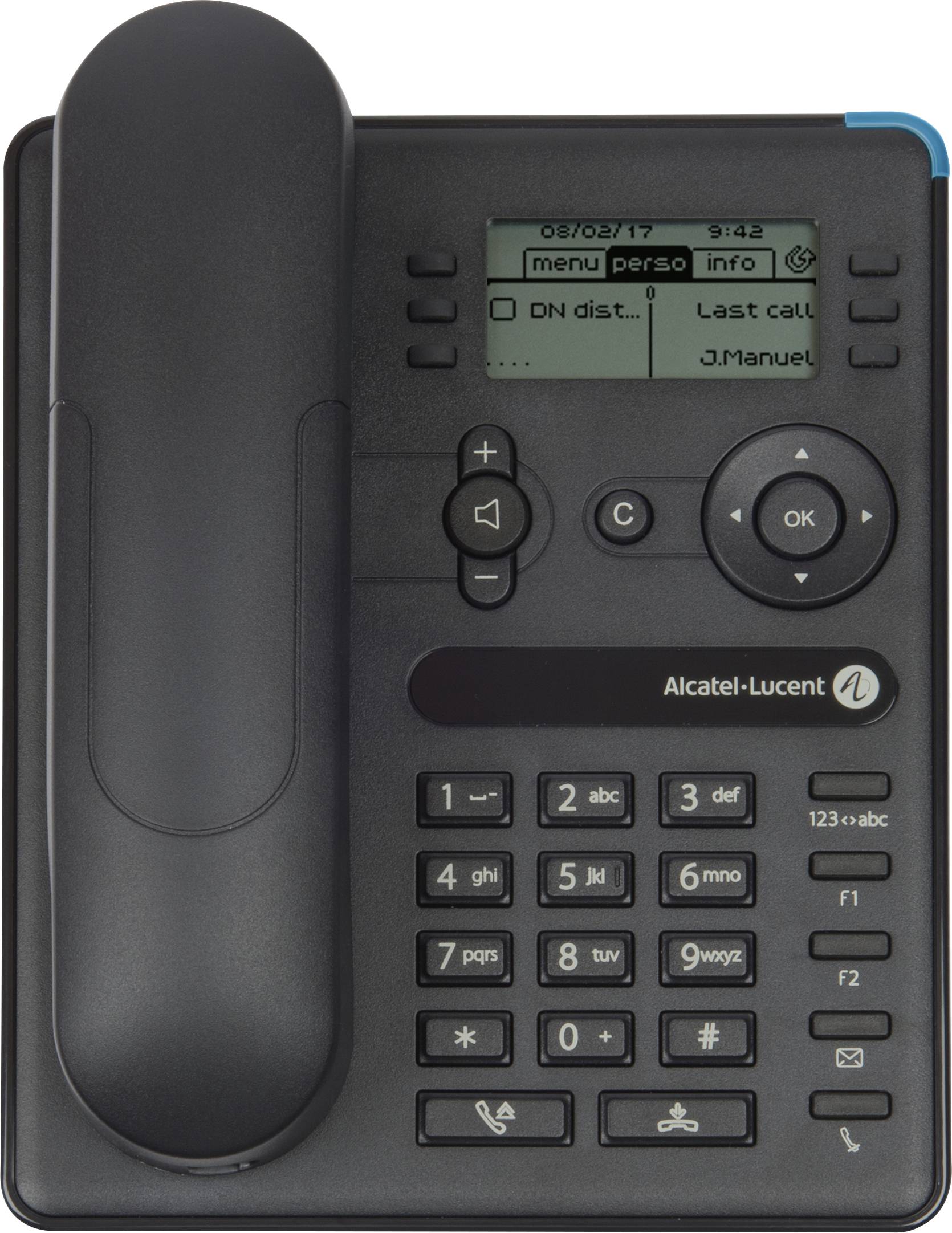 Alcatel-Lucent Enterprise 8008G Schnurgebundenes Telefon, VoIP schwarz-weiß Display Grau