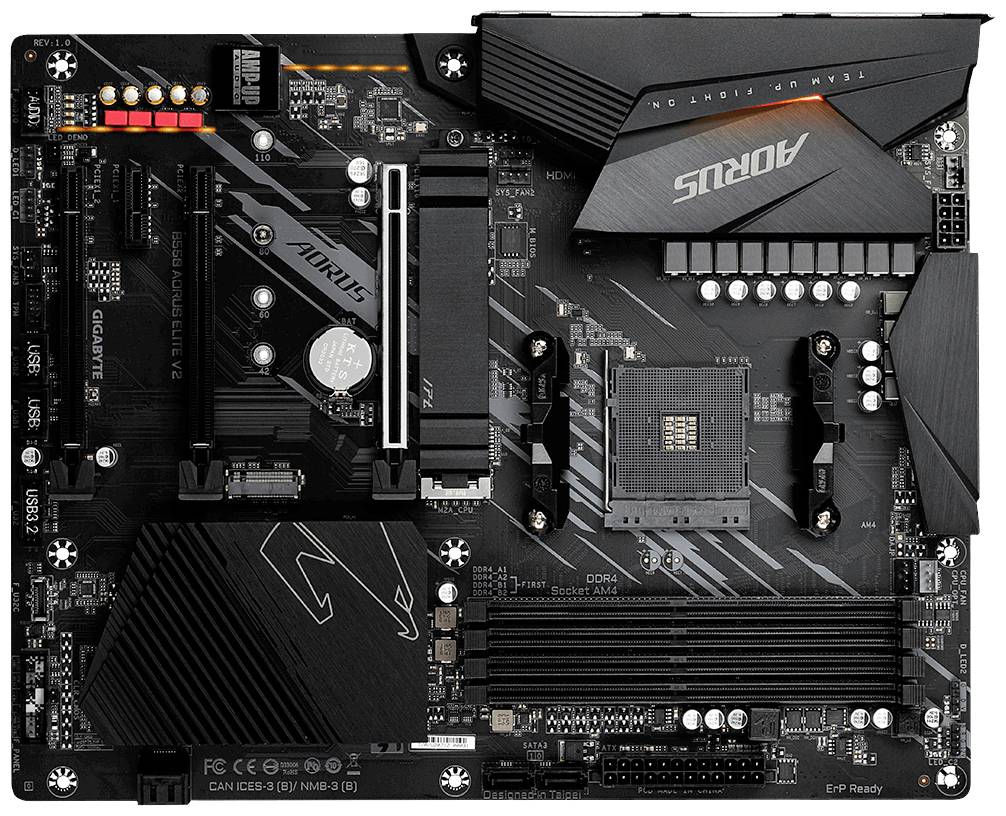 Gigabyte B550 AORUS Elite V2 Mainboard Sockel (PC) AMD® AM4 Formfaktor (Details) ATX Mainboard-Chipsatz AMD® B550