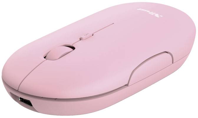 Trust PUCK Maus Bluetooth®, Funk Optisch Pink 4 Tasten 1600 dpi