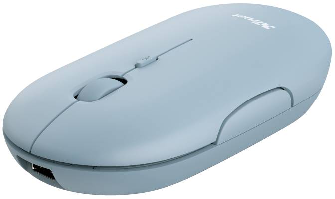 Trust PUCK Maus Bluetooth®, Funk Optisch Blau 4 Tasten 1600 dpi