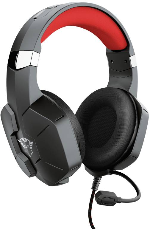 Trust GXT323 CARUS Over Ear Headset kabelgebunden Stereo Rot, Schwarz/Rot Lautstärkeregelung, Mikrofon-Stummschaltung Gaming