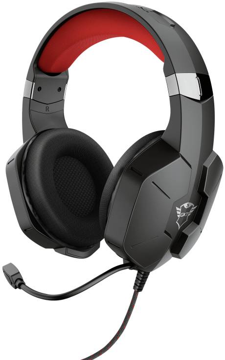 Trust GXT323 CARUS Over Ear Headset kabelgebunden Stereo Rot, Schwarz/Rot Lautstärkeregelung, Mikrofon-Stummschaltung Gaming