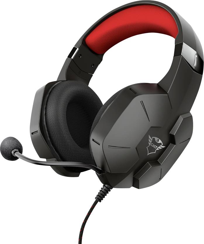 Trust GXT323 CARUS Gaming Over Ear Headset kabelgebunden Stereo Rot, Schwarz/Rot Lautstärkeregelung, Mikrofon-Stummschaltung