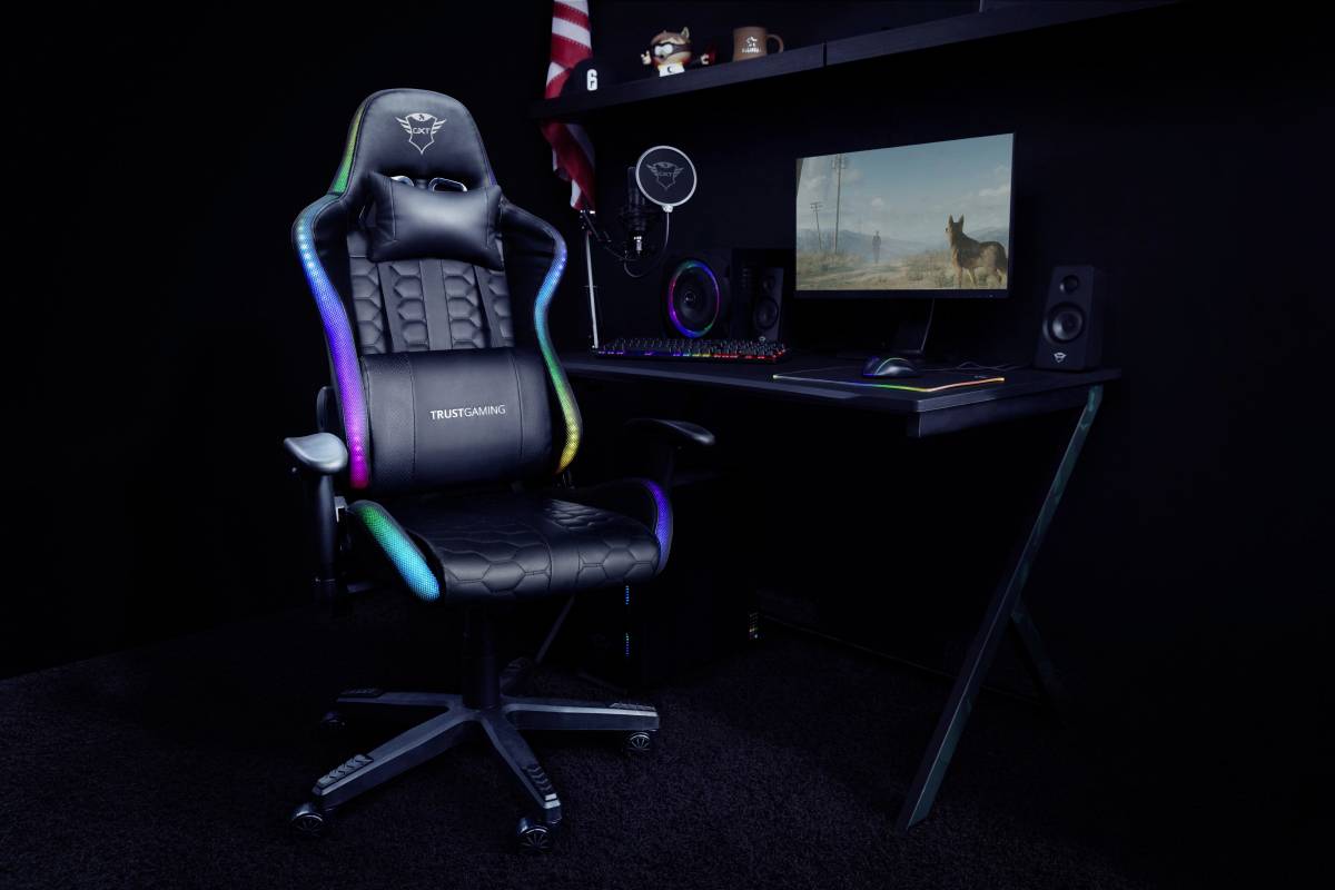 Trust GXT716 RIZZA RGB Gaming-Stuhl Schwarz, RGB