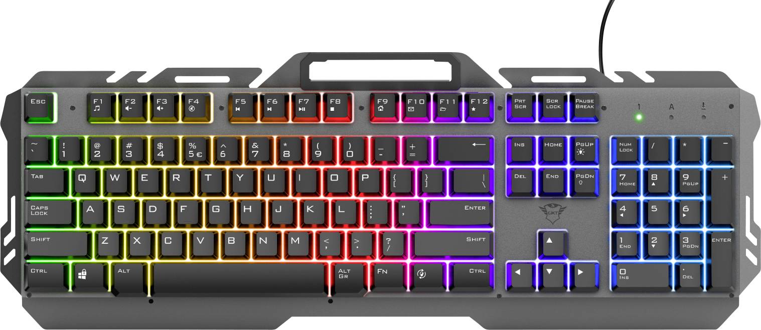 Trust Deutsch, QWERTZ GXT853 ESCA USB, Kabelgebunden Gaming-Tastatur Beleuchtet, Multimediatasten Schwarz, RGB
