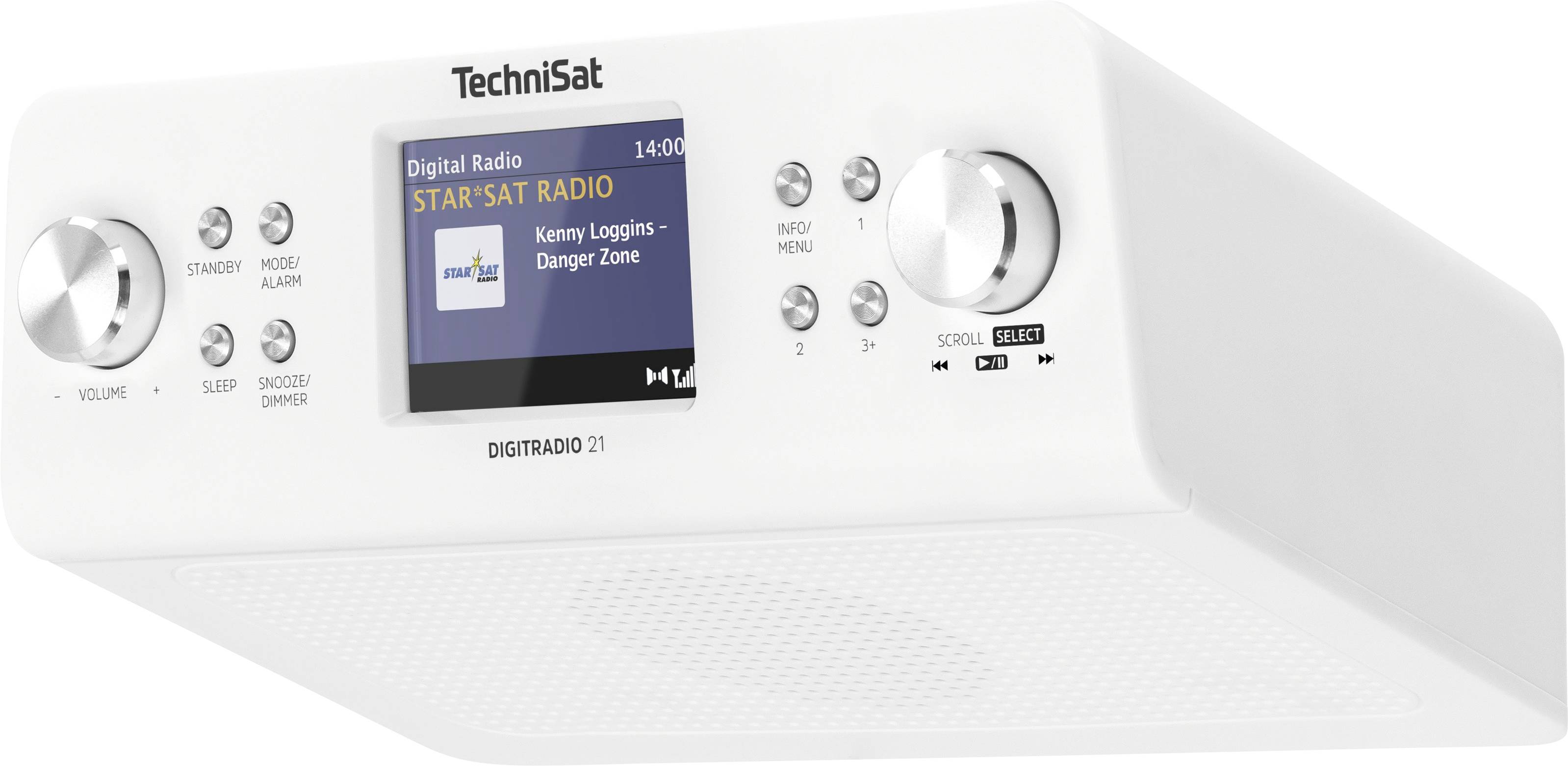 TechniSat DIGITRADIO 21 Unterbauradio DAB+, UKW AUX, Bluetooth® Weckfunktion Weiß