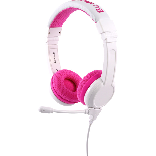 Onanoff BuddyPhones® Kinder On Ear Headset kabelgebunden Pink Lautstärkebegrenzung Faltbar Headset Schweißresistent