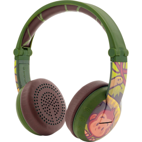 Onanoff Wave Affe Kinder On Ear Headset Bluetooth®, kabelgebunden Grün Faltbar, Headset, Lautstärkebegrenzung, Wasserbeständig