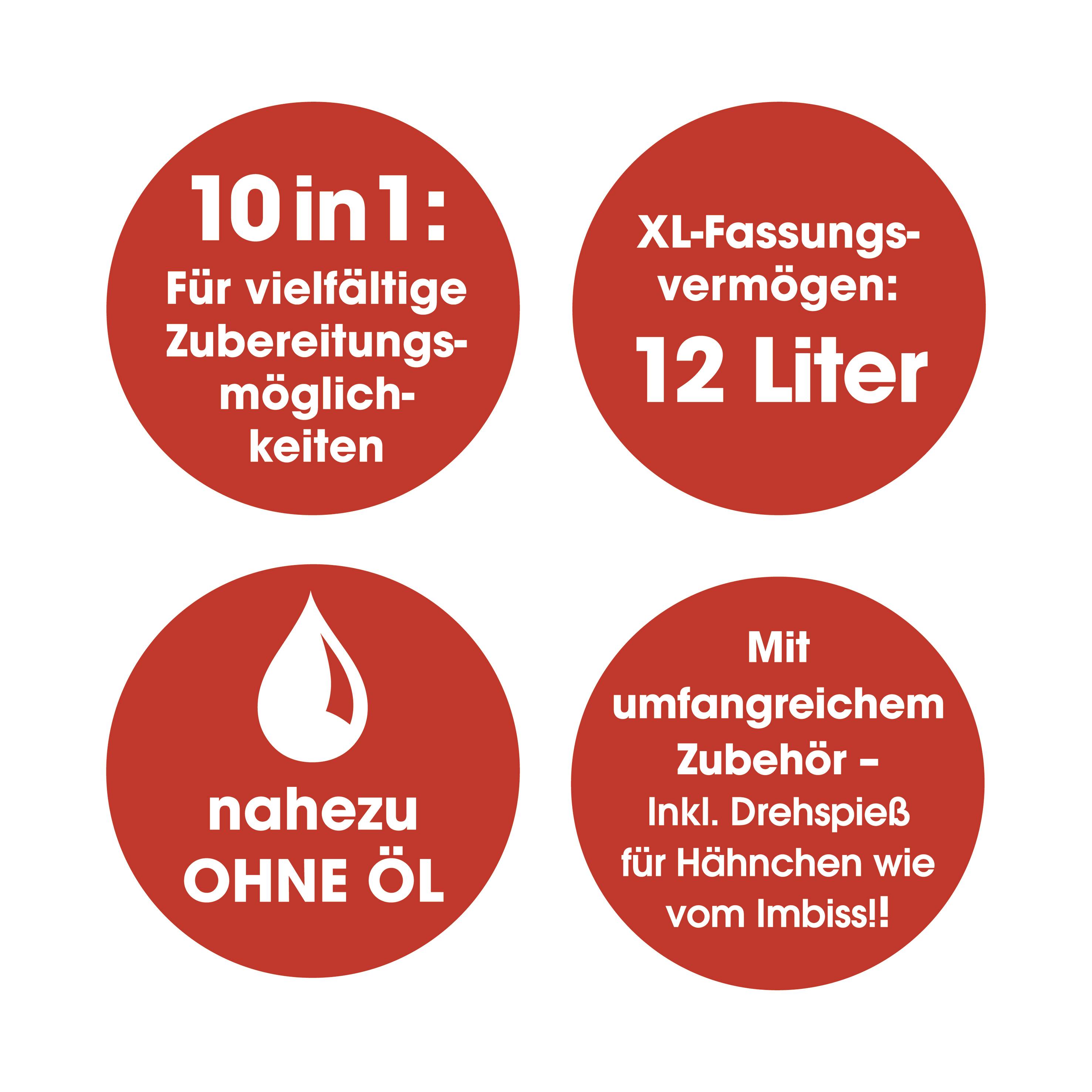 GourmetMaxx Heißluft-Fritteuse 1800 W