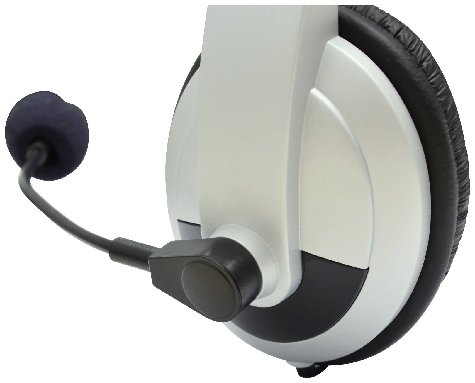 Digitus DA-12201 Over Ear Headset kabelgebunden Stereo Schwarz-Silber Lautstärkeregelung Computer