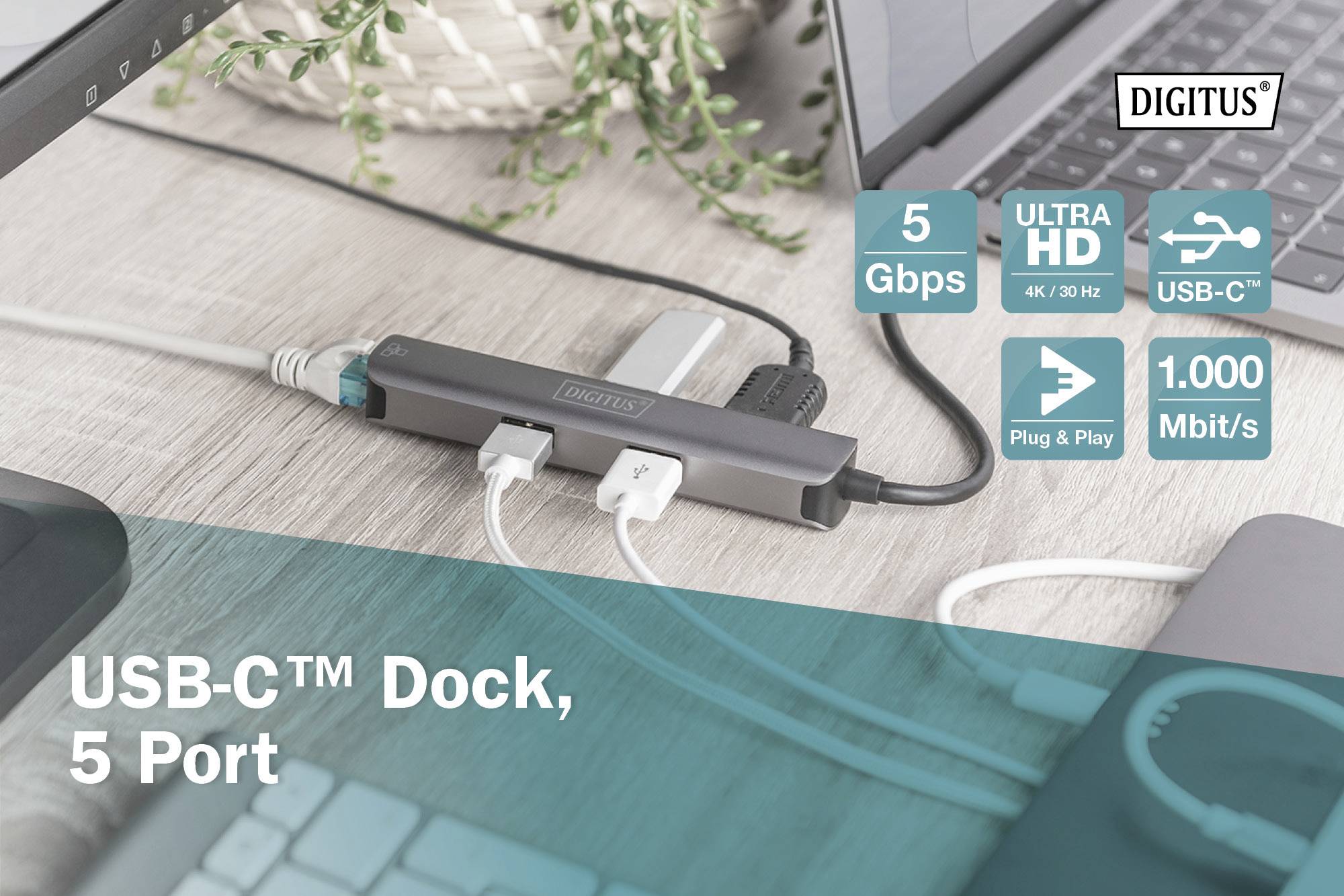 Digitus USB-C® Dockingstation DA-70892 Passend für Marke Dockingstations: Universal
