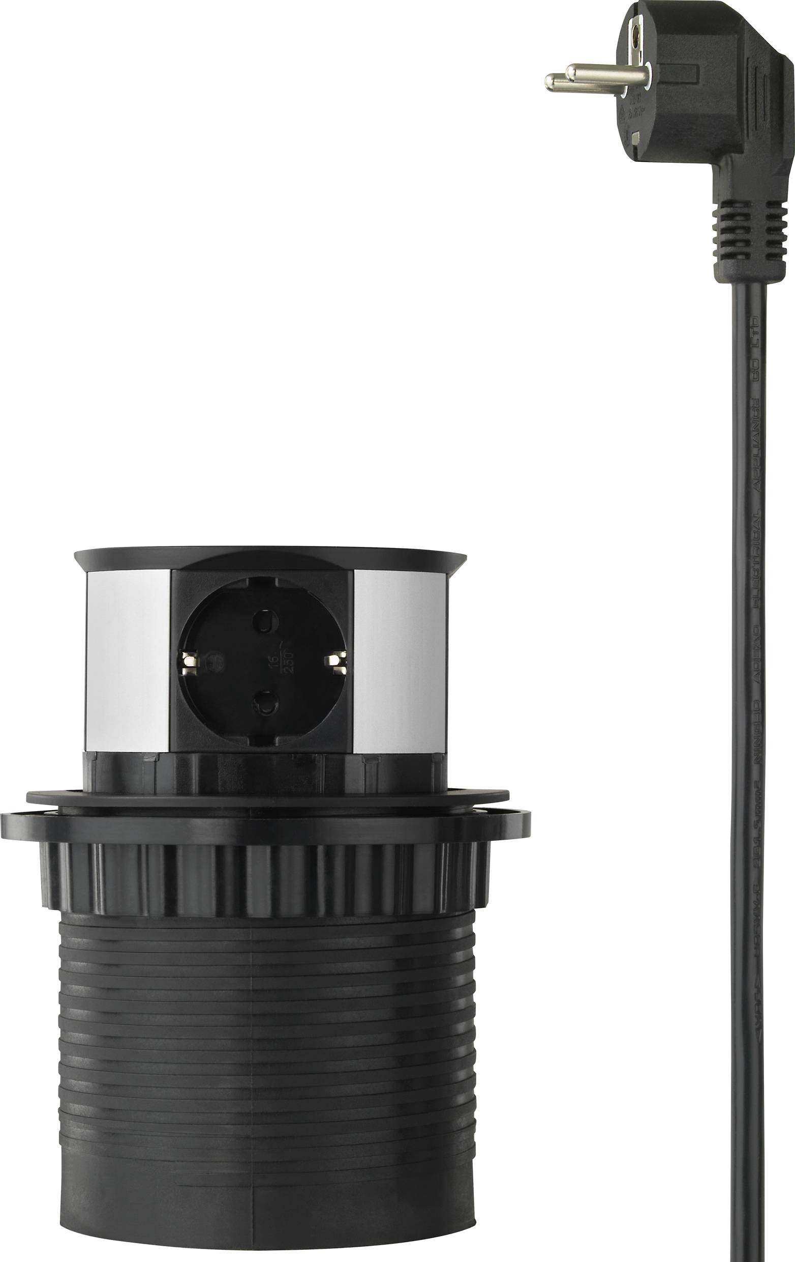 Sygonix SY-4780156 Steckdosenturm Schwarz, Silber Schutzkontakt 1St.