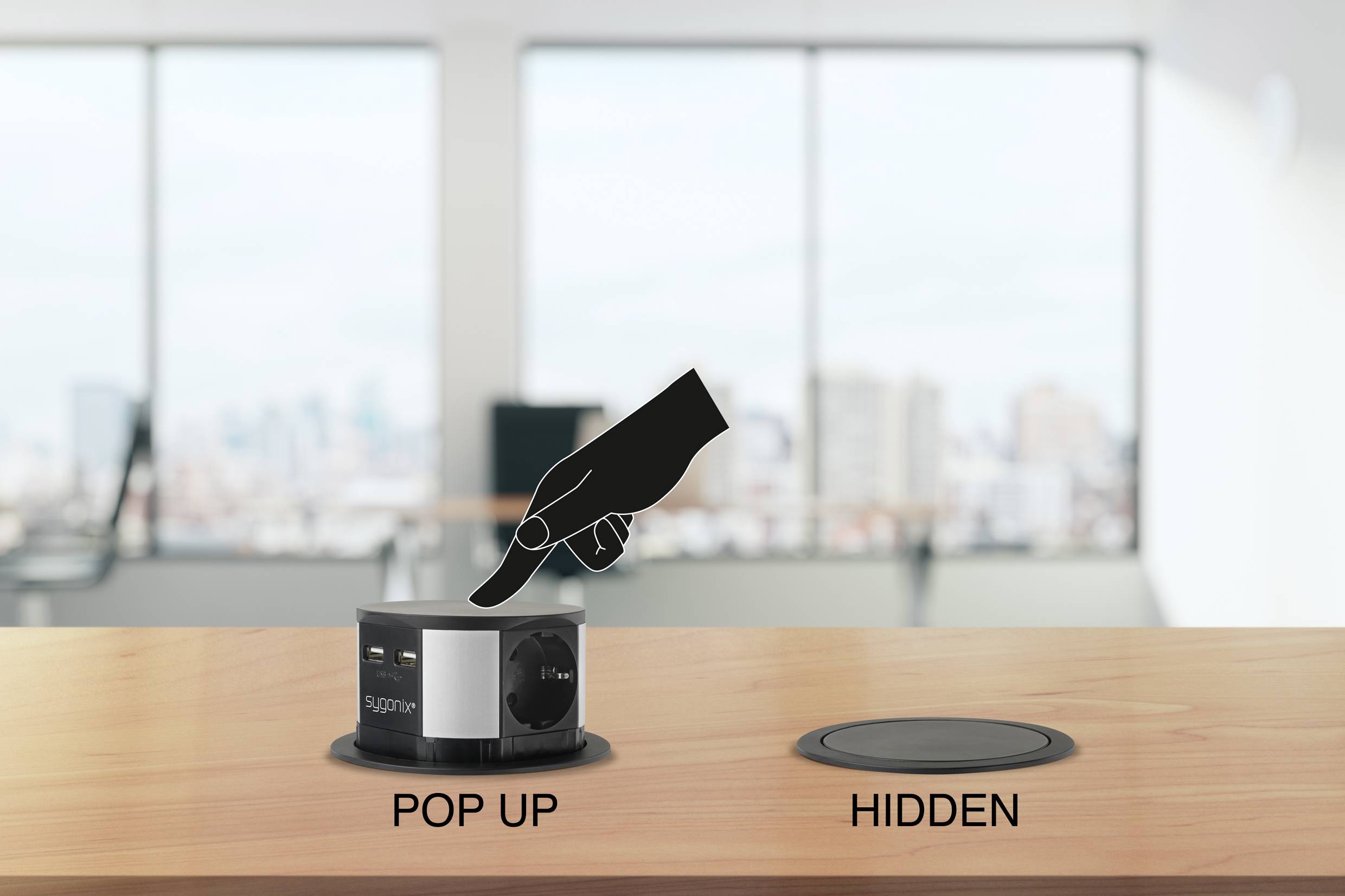 Sygonix SY-4780156 Steckdosenturm Schwarz, Silber Schutzkontakt 1St.