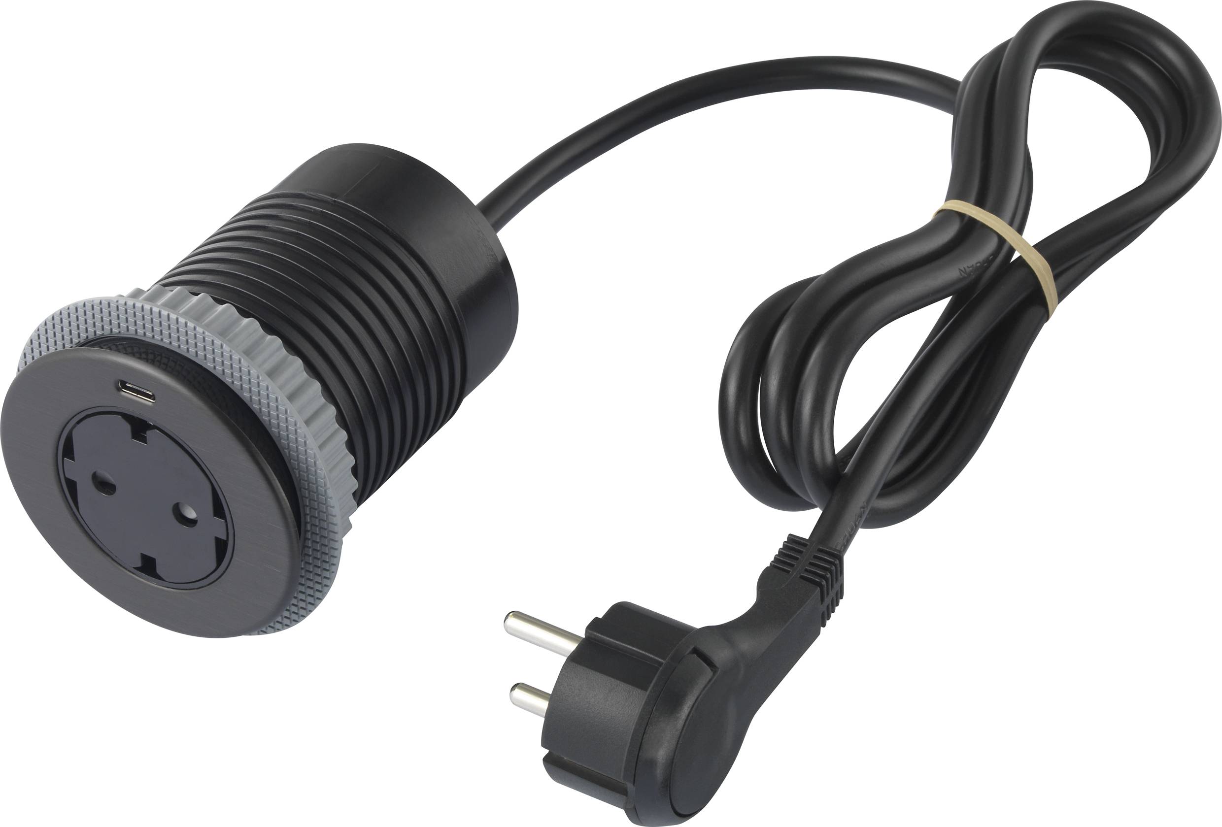 Sygonix SY-4780160 Unterputz-Steckdose mit USB, erhöhter Berührungsschutz, mit USB-C® Schwarz