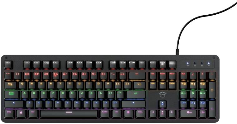 Trust Qwertz GXT 863 MAZZ USB, Kabelgebunden Gaming-Tastatur Deutsch, QWERTZ Schwarz Multimediatasten, Beleuchtet