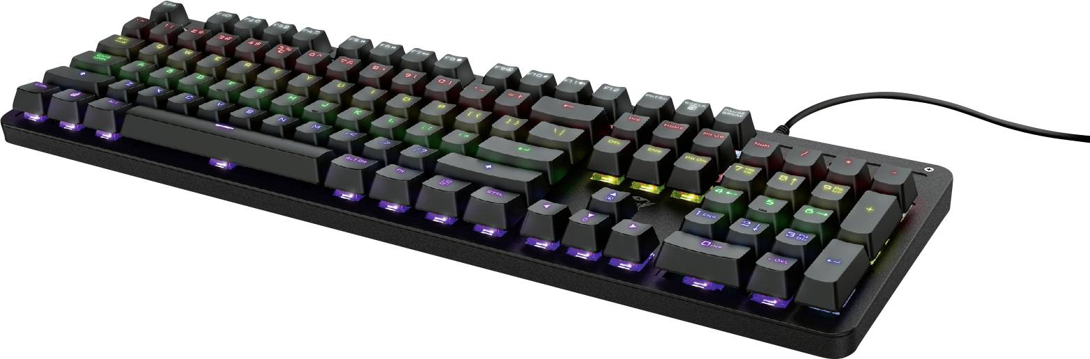 Trust Qwertz GXT 863 MAZZ USB, Kabelgebunden Gaming-Tastatur Deutsch, QWERTZ Schwarz Multimediatasten, Beleuchtet