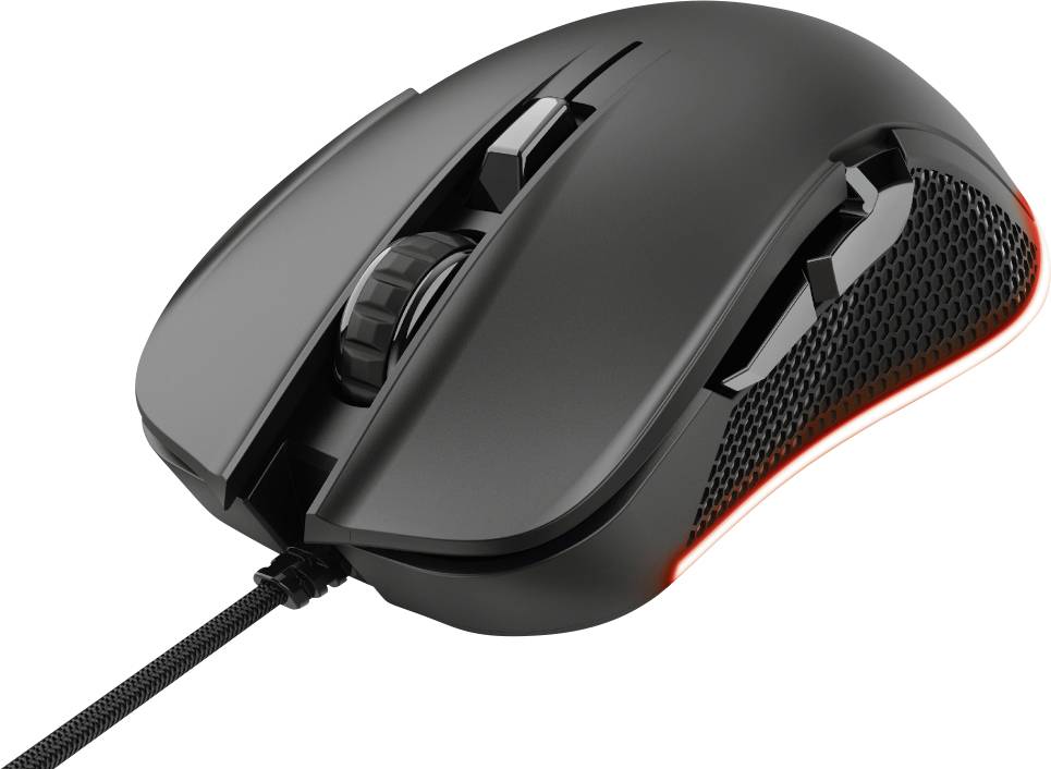 Trust GXT 922 YBAR Gaming-Maus USB Optisch Schwarz, RGB 6 Tasten Beleuchtet