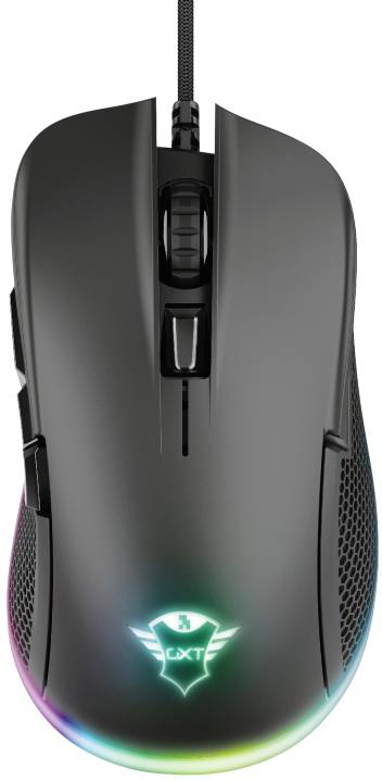 Trust GXT 922 YBAR Gaming-Maus USB Optisch Schwarz, RGB 6 Tasten Beleuchtet