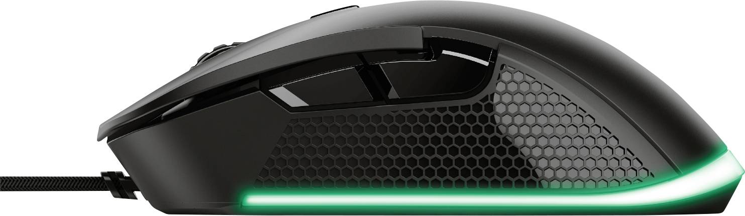 Trust GXT 922 YBAR Gaming-Maus USB Optisch Schwarz, RGB 6 Tasten Beleuchtet